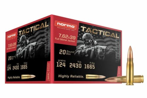 7,62x39 Norma FMJ Tactical 8g 2318212 . 124g  2430ft/s 1665 ft.lbs lőszer