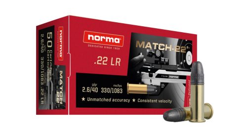 ,22 LR Norma Match-22 40gr .Lőszer 2,6g 330 m/s. 2425076