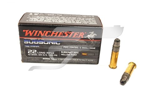 ,22 IfB. Winchester Subsonic HP 42 MAX .     42gr. W22SUB42U 7628000