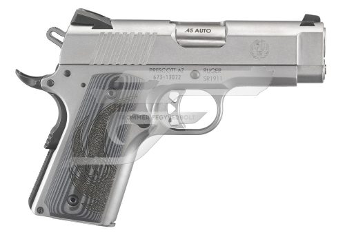 Ruger SR1911 Officer Style  ,45 ACP 6762 Rozsdamentes 3,6" cső 7 lőszeres tár